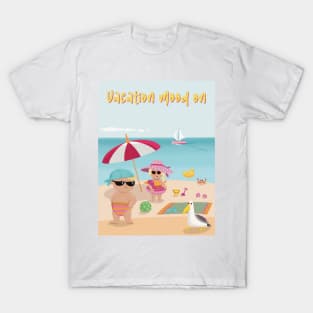 Vacation mood on - two cute kids having a sunny happy day on the beach T-Shirt